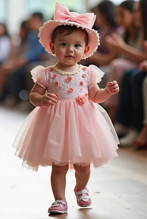 Make costumes from soft, comfortable fabrics to avoid any discomfort for the baby. Walking in public fashion show 