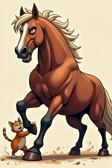 Alright, the huge muscle that the horse will be handsome is grabbing the cats ass.