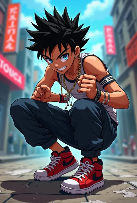 Create an anime-style b boy