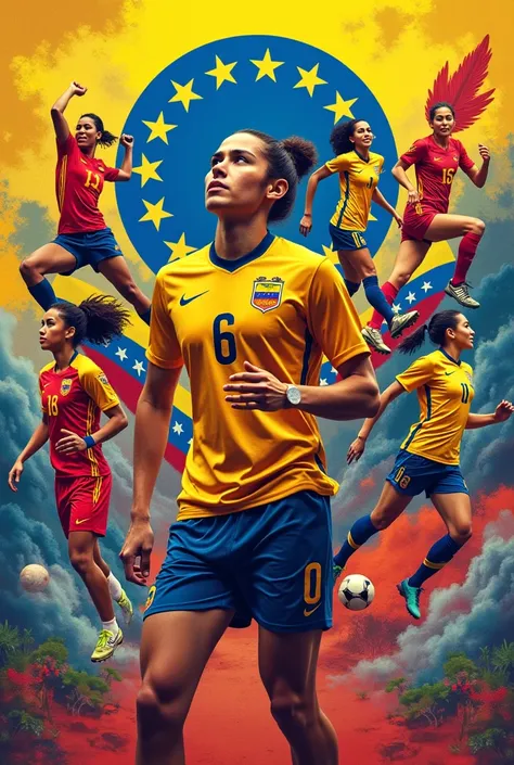 Create another magazine cover with its back cover inspired by the pride of being Venezuelan and some athletes or athletes from the same country, very colorful 