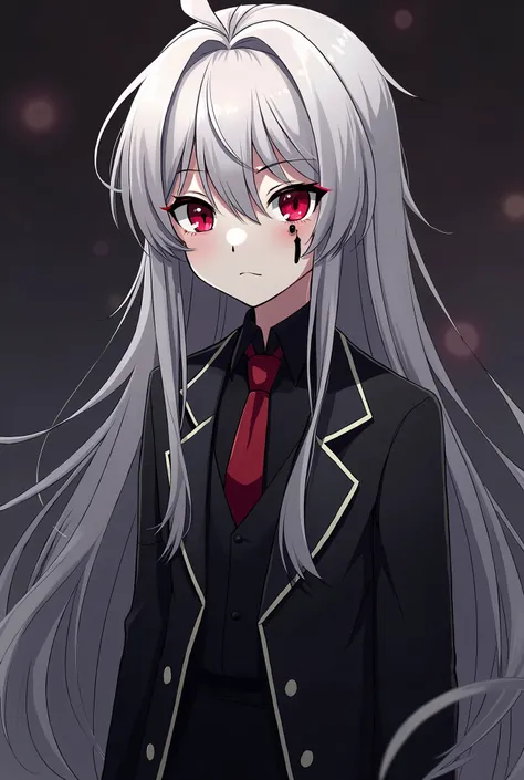  Kuroya Akane is a boy who is in the UA library .  Kuroya Akane is a boy and a Gothic student with ruby red eyes ,  long silver hair ,  he is very short , With about 1 ,54 inches tall,  he is a boy ,   he has two locks that go up to his chest and a fringe ...