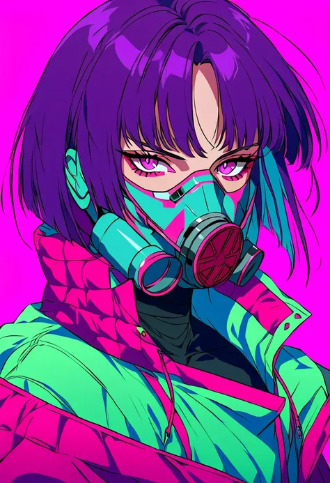 a cartoon image of a person in a gas mask holding a cell phone, dark cyberpunk illustration, [ estilo de arte synthwave ]!! ]!!, cyberpunk vibes, neon operator, vibe cyberpunk, [ estilo de arte synthwave ]!!, estilo de arte cyberpunk, estilo de arte synthw...