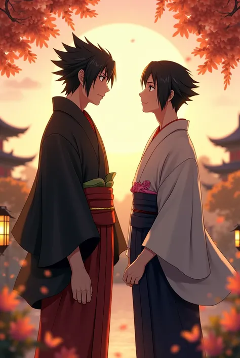 Sasuke and Itachi celebrating New Year