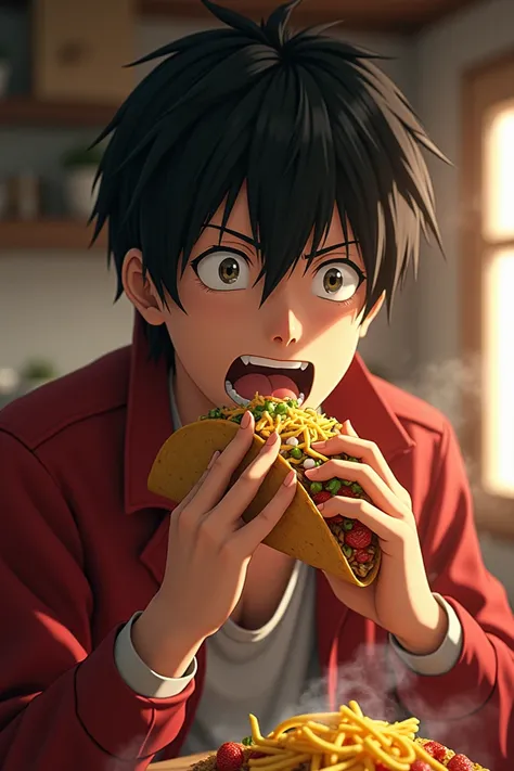 eren jaeger eating tacos