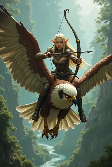  I need a Silvan elf from Warhammer Fantasy. Riding on a falcon and carrying a bow 