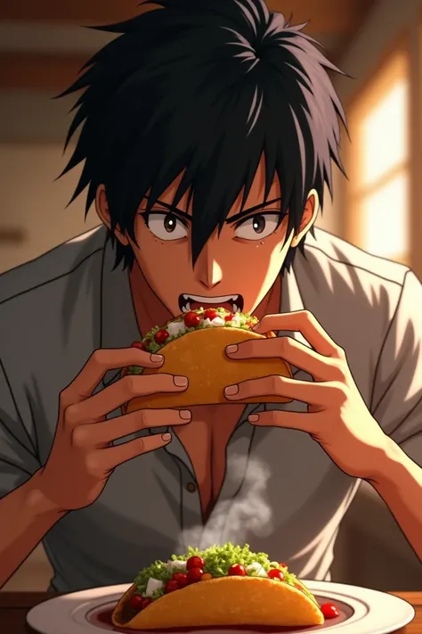 eren jaeger eating tacos