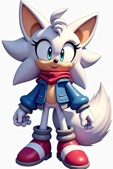 sonic the hedge girl, white - haired fox, sonic oc, fursona wearing stylish clothes, female furry mini cute style, tonic the fox, female fursona, wolf fursona, character adoptable, full body adoptable, official character art, holo is a wolf girl, an anthro...