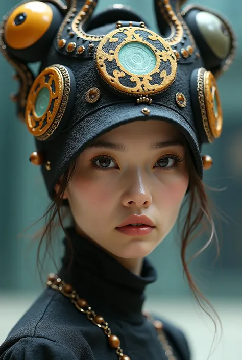 Model wearing a netnari hat