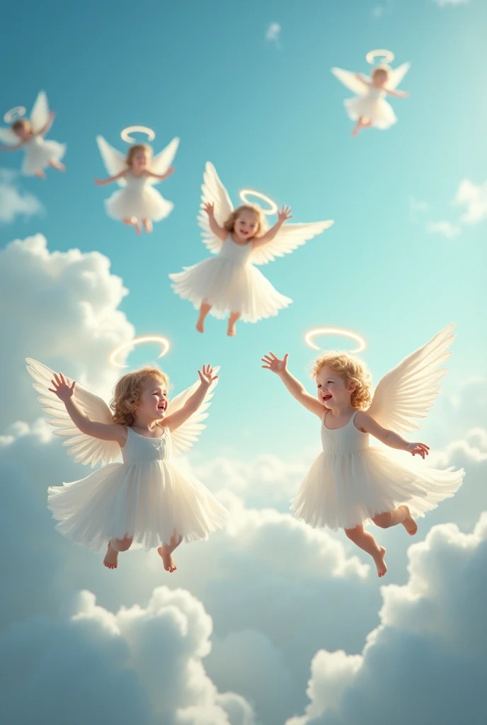 Little angels playing in the sky