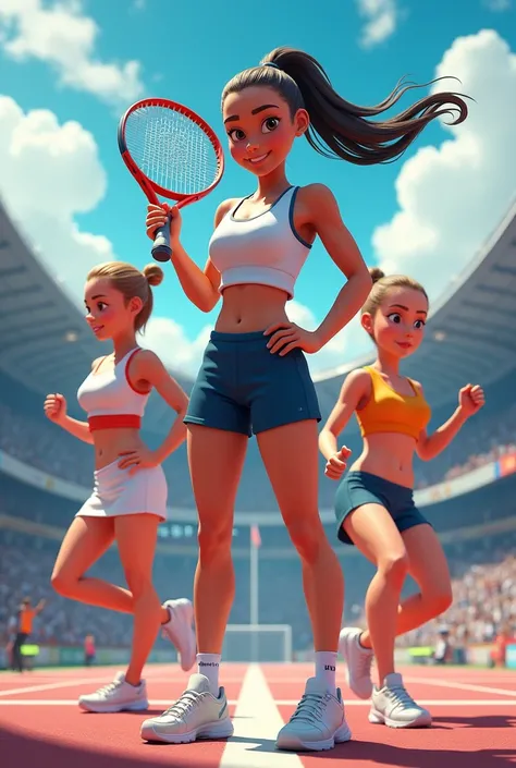 Animated female athletes