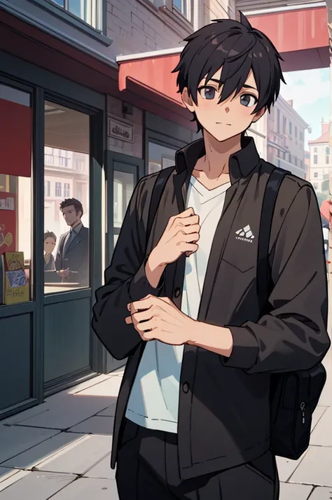 (face:1.074),((2 Men:1.4)),((2 Men:1.4)),((2 Men:1.4)),(Attractive boy ), thin limbs,Young people,eye,usually,daily, anime style,Functional beauty,Two boys walking around town, a good-looking, healthy, good-looking guy,(( unaware erotic)),(Im a man ),[Hidd...