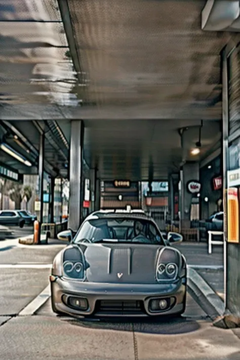 Rare image of a  2025 Porsche Cayman discovered in a parking area at McDonalds, January 1996, bad signal, found footage