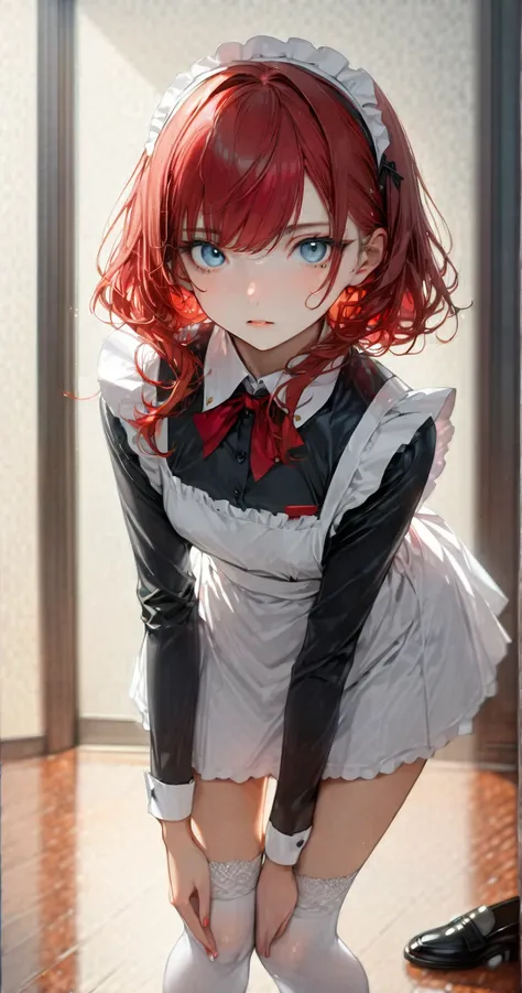 A full-body portrait of a girl wearing a modern and minimalist style maid uniform. She stands confidently with a graceful posture. (girl in a formal maid uniform:1.3), 
(1girl:1.2), (beautiful face:1.7), (detailed face:1.5), (sharp facial features:1.4), (b...