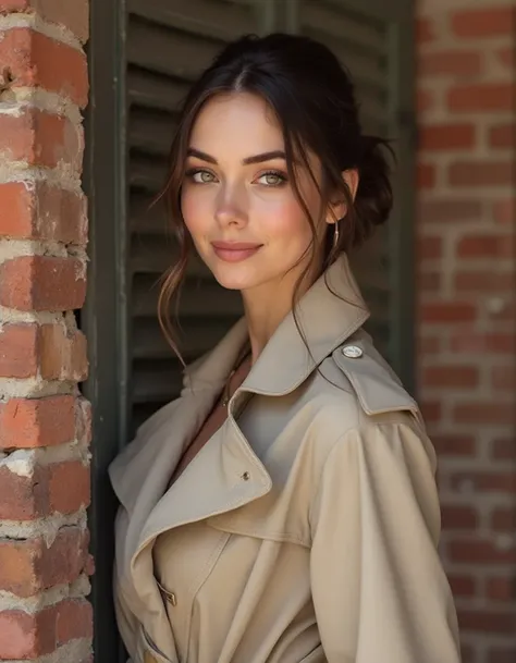 Beautiful lady in trench coat