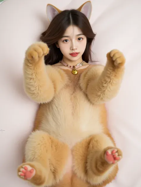 ベッドの上の本物のキャットウーマン