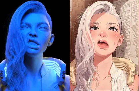 Color the white model,White model 3D to 2D