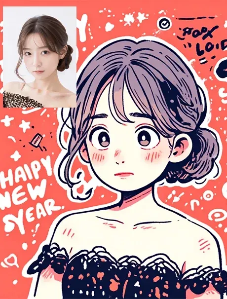 새해 수작 낙서 인물 이미지，아바타