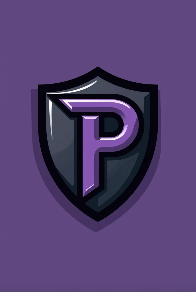 Create a São Paulo shield, however, with the colors black, purple and gray for a team called Phantom.,in a more cartoon style,very minimalist, But without much detail