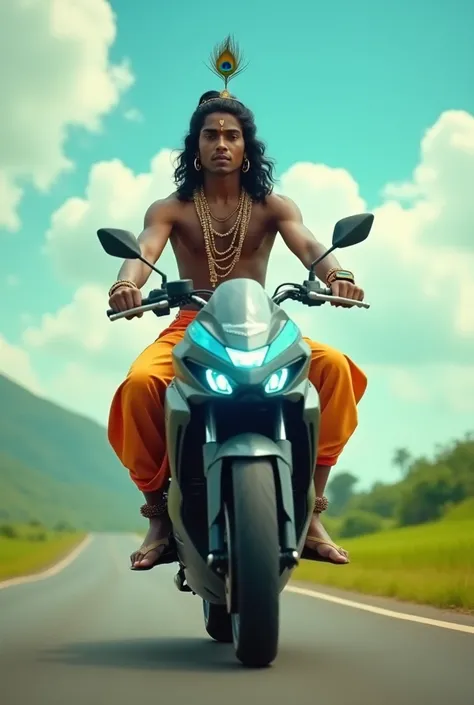 Lord krishna drives bike video