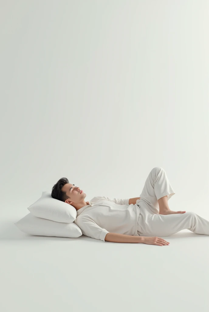 sleeping man on white background

