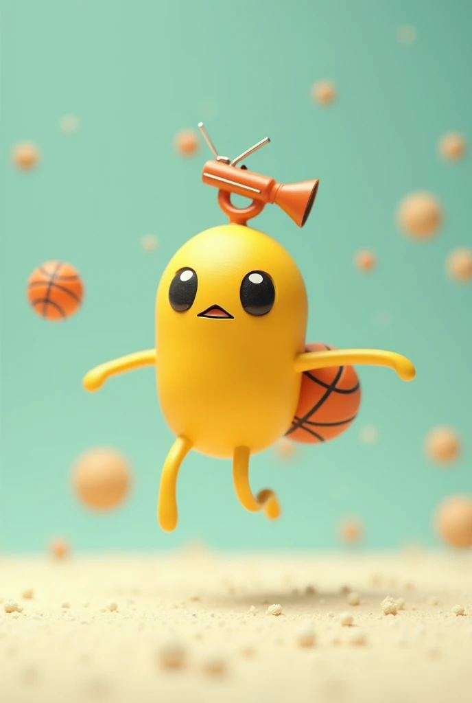  Perfect background but the little basketball boy is yellow and devoid of a body with eyes and mouth, a small slingshot in the head 