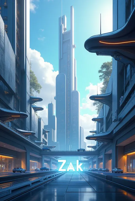 ZAK (LOGO) DEVELOPERS (SOLGON) MAKE FUTURISTIC BUILDINGS BEAUTIFUL BACKGROUND 