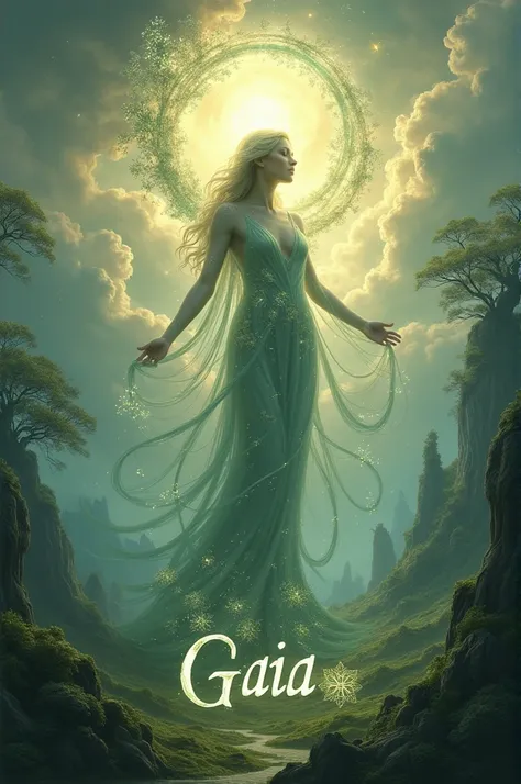 Créer moi une image sur la spiritualité avec écrit Gaia dessus 