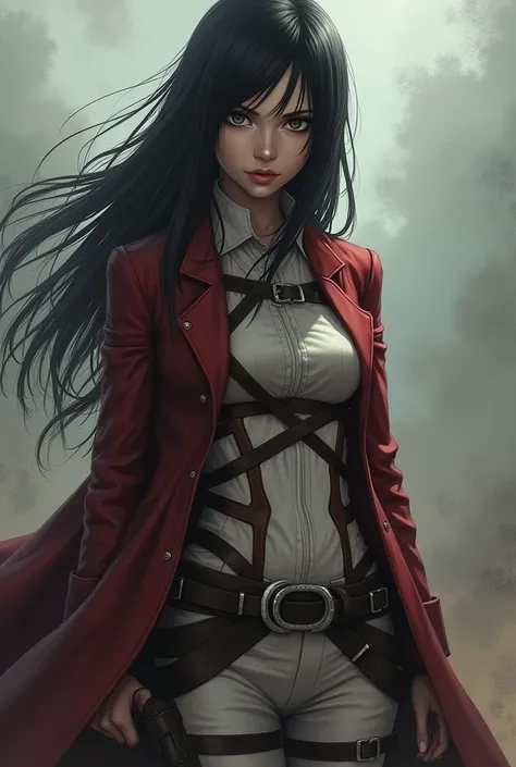 Mikasa from Attack On Titan, long hair,