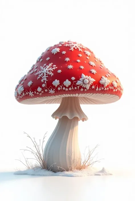 Create a Christmas mushroom with a white background 