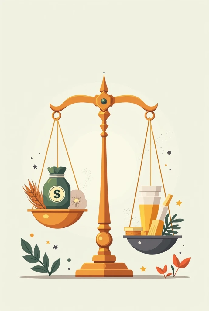  Image of a balance with the dollar and commodities (such as grain or oil )  on one side and other economic assets on the other ,  illustrating the impact of currency on prices .