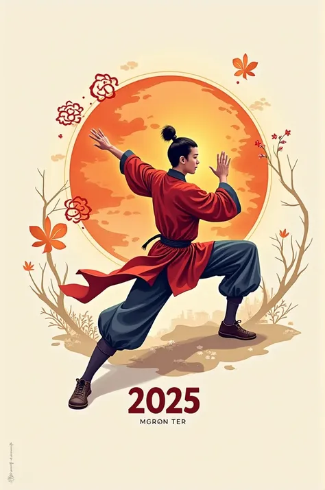 Wushu logo under the wish the all friends 2025 new year 