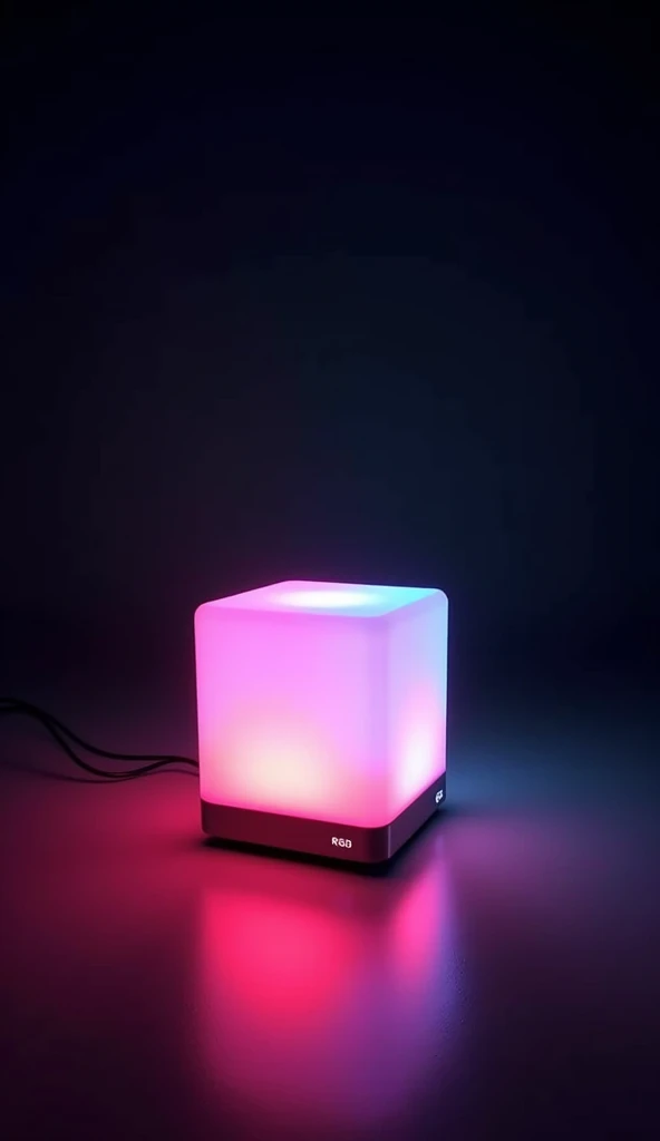 An RGB led lamp ,  on a black background 