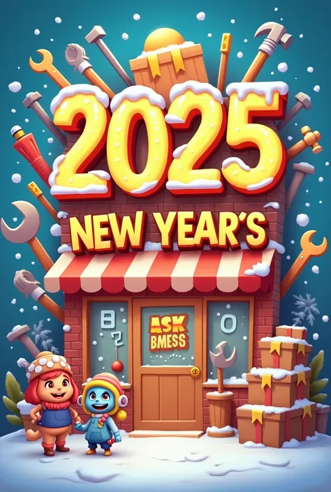 I want a happy new year 2025 wishing post for my hardware store my hardware name is ASK HARDWARE 