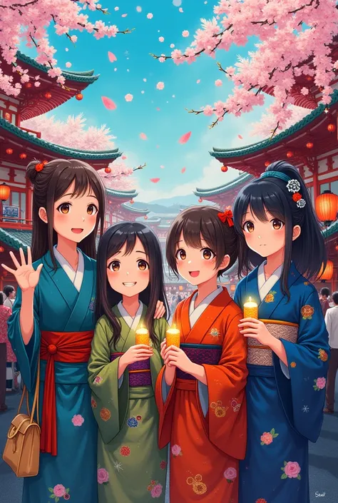 Anime new year oil paint
