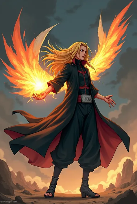 Deidara from Akatsuki with paper wings by Konan