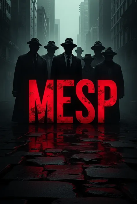 Create a mafia-themed wallpaper with the letters mesp