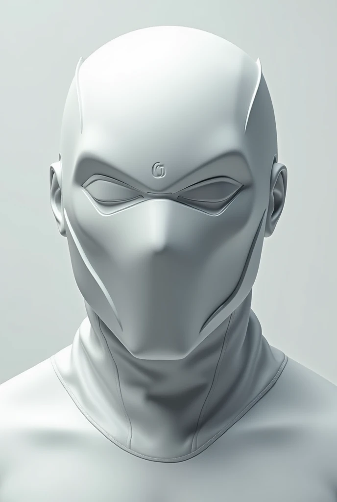  You have a realistic white emblem type mask for men containing the word depsho (That word is indispensable ) The mask that covers the entire face  