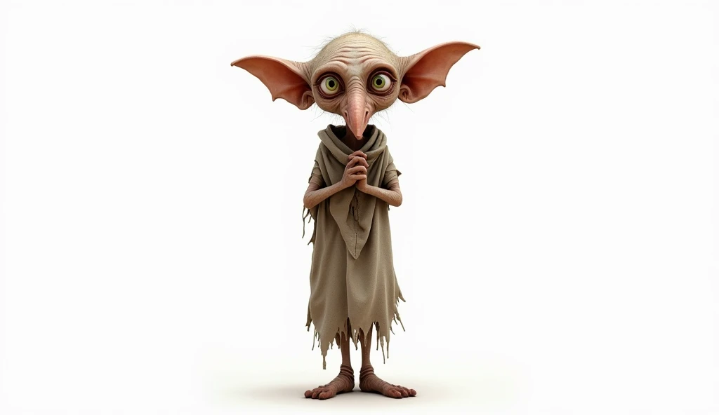 house elf from harry potter, full body, white background