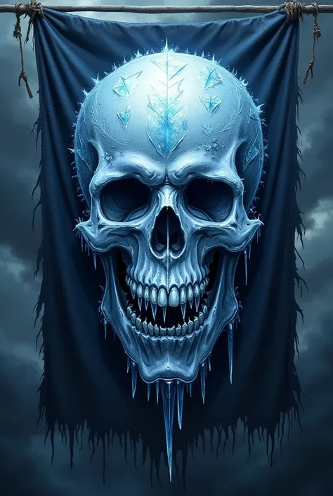 a pirate flag with the theme of ice heads