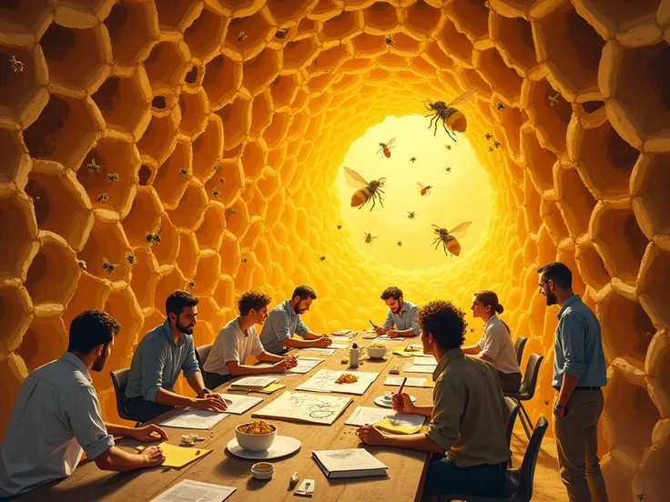 creative team inside a hive