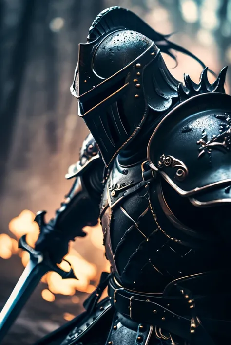 Breathtaking shallow depth of field, particle made armor, dark fantasy splash art, shadowy knights wielding great swords, ultra detailed, ultra realistic, digital art, detailed backgrounds, spectacular, cinematic, dramatic, fantastic, intense, otherworldly...