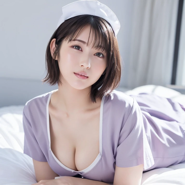 1. A pure woman,(Wearing white nurse clothes:1.2),(RAW Photos, Highest quality), (Realistic, photo-Realistic:1.4), masterpiece, A very delicate and beautiful 20-year-old woman, Very detailed, Great Skin, Detailed face, A cool smile、Clean look、Twinkle Eyes,...