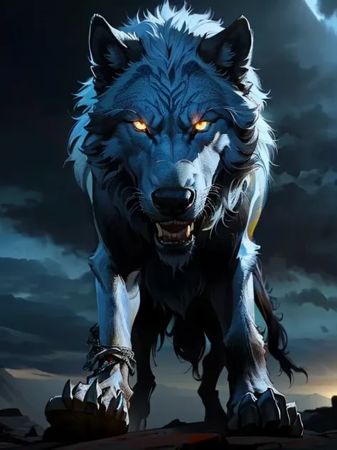 there is a lobo walking on a rocky hill with a bloody face, he has yellow lobo eyes, lobo in hell, great lobo, grim - lobo, a white lobo, white lobo with blue eyes, dire lobo, photo of lobo, wolp, white lobo, an anthropomorphic lobo, lobo, fenrir, Lobos, r...