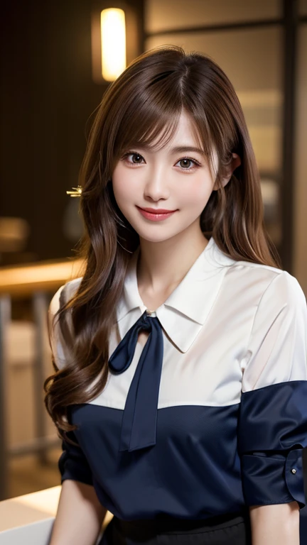  1 Japanese girl ,(colored business blouse:1.4), ( RAW photos ,  best quality ), ( realistic,  photorealistic:1.4), masterpiece,  extremely delicate and beautiful ,  very detailed on trends, 8k wallpaper,  wonderful,   Fine Details,  very detailed on trend...