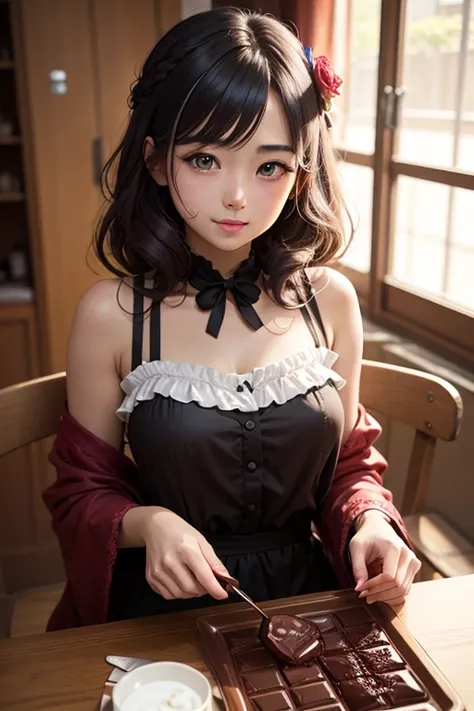 Chocolate, Beautiful Girl, Personification、chocolate colored hair