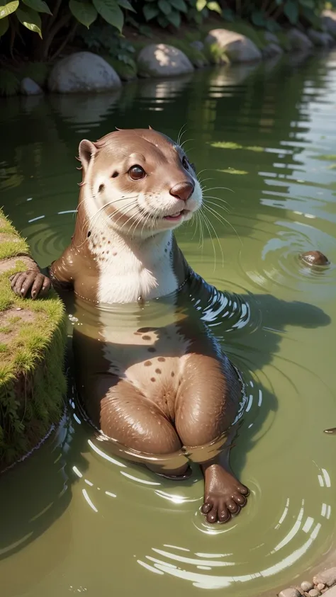 An Otter in a river