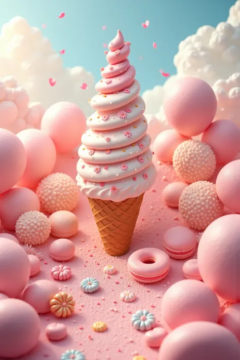 Mr.々A world covered with giant confectionaries、 chocolate 、candy、sugar、A world covered with giant confectionaries like marzipan 、 cake、donut、ice-cream、sugar beans、Macaroons、candy、 high definition 、 real pictures