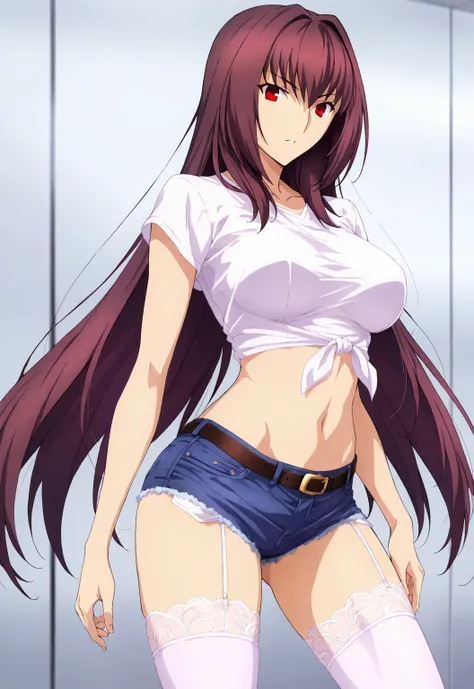 high resolution, masterpiece, necessary, detail, best quality, quality, necessary, tall details, High details, precise, 
 
1girl, solo, ufotable style, ufotable anime, looking at viewer

Scathach, scathach Fate Grand Order, fate,  Fate Grand Order, long ha...