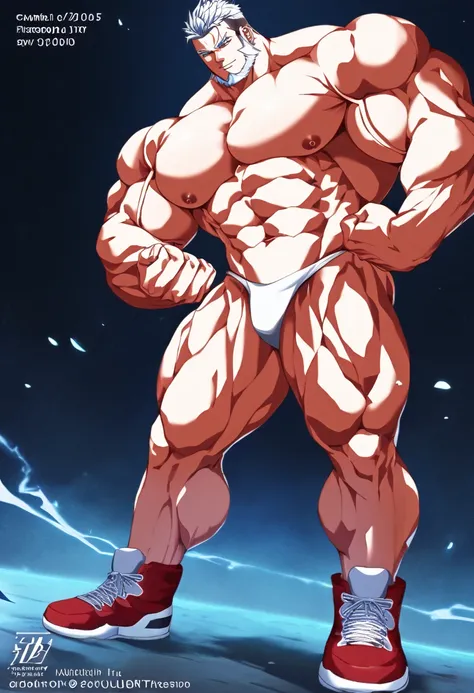 full body shot、height: 175 centimeters、Weight: 200kg、 Body fat is 2 ％、Age 25、  25 year old bodybuilder who is a hypermuscular monster  、 Un culturista de 25 años con músculos  huge s que vive en un futuro próximo 、Un hombre blanco de ascendencia del norte ...