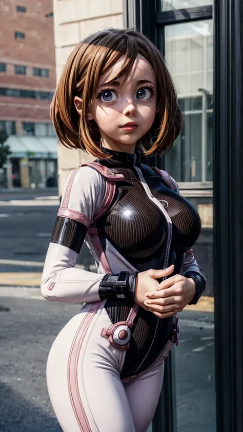 ochakouraraka, ochako uraraka, (uraraka ochako:1.5), (brown eyes:1.5), brown hair, short hair, blush, blush stickers, smile,
BREAK (bodysuit:1.5), skin tight, superhero,
BREAK outdoors, city,
BREAK looking at viewer, standing, idle, hand on hip
BREAK (mast...